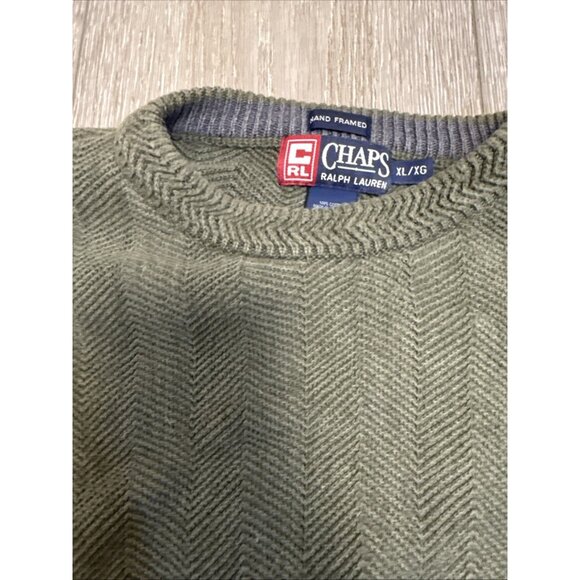VINTAGE Ralph Lauren Chaps Hand Framed Knit Sweater XL Mens Large 90s Y2K - Picture 5 of 11